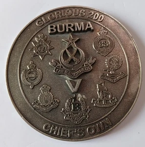 Pakistán 5ta Birmania BN El Baloch Regt medallón ejército indio británico 7x7cm - Imagen 1 de 2