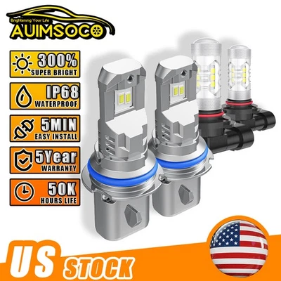 Kits de faros LED + bombillas antiniebla brillantes para Dodge Stratus 1995-2000 4 piezas 6000K Foto 1 de 4