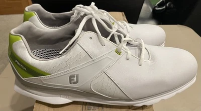 FootJoy Pro SL Golf Shoe White/ Green - Mens 15 US/ 14 UK/ 48 EU - Image 1 of 4