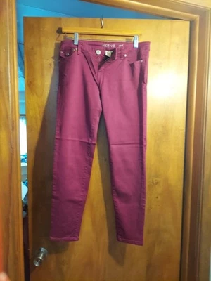 Pantalones de mezclilla ajustados al tobillo borgoña estilo Ava talla 10 Arden B para mujer nuevos sin etiquetas Foto 1 de 3