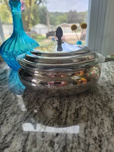 Vintage 1980's Sheffield Silver Company Covered Vegetable Server w/ Pyrex Dish - Picture 1 of 9