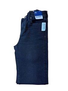 Old Navy Black Athletic Built in Flex Jeans With adjustable waist Sz 14 Slim - Picture 1 of 12