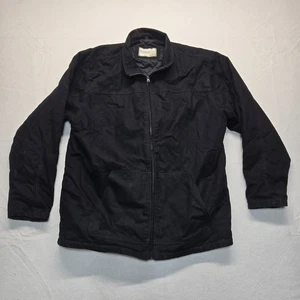 Workwear schwarz Denim gesteppt gefüttert Baumwolle Jacke Reißverschluss vorne Erwachsene Herren XXLT 2XLT - Bild 1 von 10