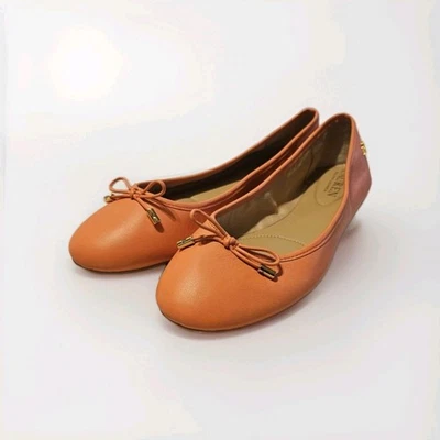 Lauren by Ralph Lauren Womens Leather Ballet Flats Sz US 6.5 Jayna Coral Orange - Image 1 of 4