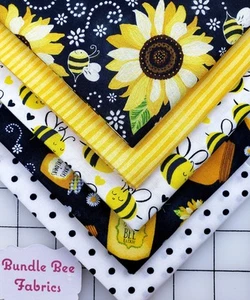 YOU ARE MY SUNSHINE HONEY BEE Fat Quarter bundle of (5) New Quilting 100% Cotton - Picture 1 of 6