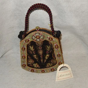MARY FRANCES Perlen Top Handle ORIENTAL Drache ASIATISCH schwarz Tasche Handtasche Anhänger Handtasche - Bild 1 von 12
