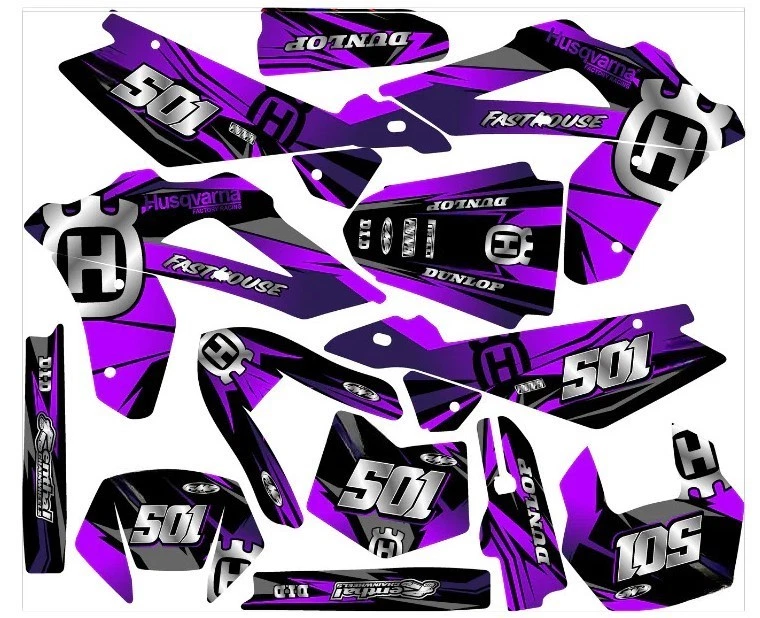 HUSQVARNA SM 125 Kit grafiche CRYSTAL/PVC PERSONALIZZATE con nome e numero  - Imagen 1 de 1