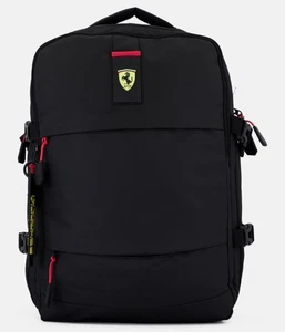 Zaino Borsa Nera con Cinturino Imbottito Regolabile Logo Marca Scuderia Ferrari Nuova - Foto 1 di 3