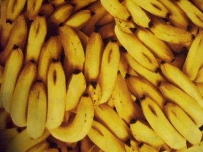 TELA DE ALGODÓN REALISTA PLÁTANO PLÁTANOS FRUTA ALIMENTO FQ Foto 1 de 4