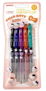 Zebra Sarasa Clip Hello Kitty 50th Anniversary Gel Retractable Pen Set 5-Colors - Picture 1 of 7