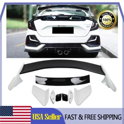 For 2016-2021 Honda Civic Hatchback Type-R Black & White Rear Trunk Spoiler Wing Foto 1 de 4