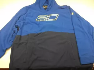 UNDER ARMOUR SC30 Curry Black Blue Basketball Fleece Hoodie NEW Mens 5XL VHTF - Picture 1 of 3