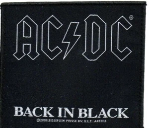 AC/DC-Back In Black-Official Sew On Woven Patch - Imagen 1 de 1