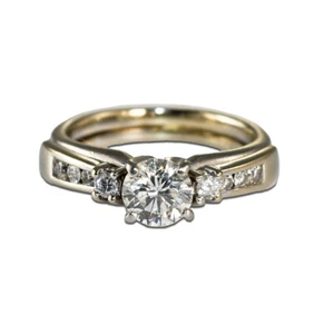 14K Weißgold Diamant Solitär Ring & Band Set 0,85tdw - Bild 1 von 8