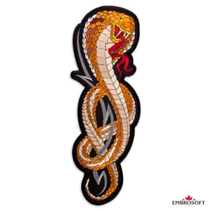 Royal Cobra Biker Schlange Emblem gestickt Patch zum Aufbügeln / Aufnähen - Bild 1 von 4