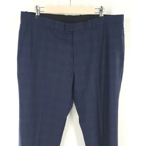 THEORY pantalone abito uomo blu a quadri 100% lana vergine 36x32 bello!! - Foto 1 di 7