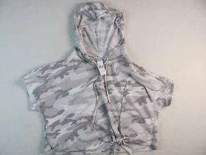 Camisa con Capucha Wasabi y Como Nueva para Mujer Gris Medio Camuflada Corta Sin Mangas Hecha en EE. UU. NUEVA - Imagen 1 de 10