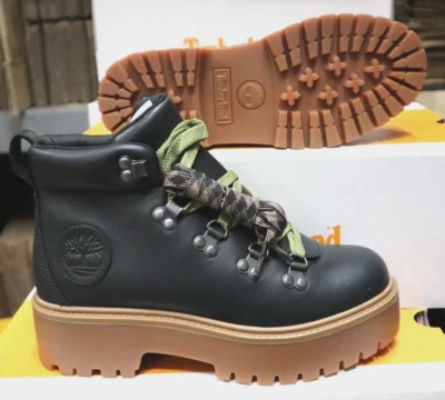 Timberland Stone Street Mid Lace Boot - Black Full Grain, Women's SZ 9.5 - Image 1 of 4