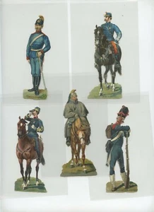 5 Carte Decoupis. Militaria. Esercito - Picture 1 of 2