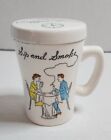 Vintage Japan Sip And Smoke Coffee Time Cup Ashtray Lid Back to Work