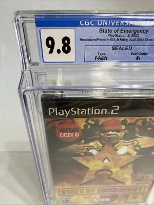CGC 9.8 B+ SEALED PS2 1st Print State of Emergency Sony NEW PlayStation 2, 2002 - Image 1 of 4