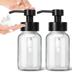 Gmisun Foam Soap Dispenser 2 Pack 8.5 Fl Oz / 250 Ml Clear Glass Soap Dispenser - Picture 1 of 7