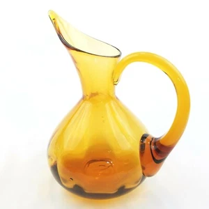 Bernstein Honig Henkel Krug Karaffe Vintage 60er Jahre MCM mundgeblasen  - Bild 1 von 6