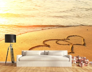 3D Love Heart Beach 88 Wall Paper Murals Wall Print Wall Wallpaper Mural AU Kyra - Picture 1 of 5