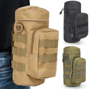 Tactical Outdoor Molle Zipper Kettle Water Bottle Pouch Utility Bag for Hiking - Picture 1 of 15
