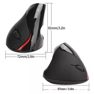 (black)Optical Vertical Mouse Wireless 5D 2nd Gen Right Hand Gaming Office - Picture 1 of 22