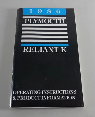Manuale Dell'Owner / Manuale Plymouth Reliant K Stand 1986 - Immagine 1 di 2