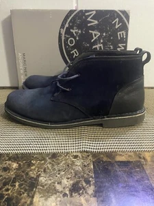 MARC JACOBS MEN BLUE SUEDE LEATHER LACE UP ANKLE BOOT SIZE US-12 W/BOX - Picture 1 of 6