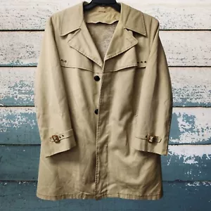 Trench coat classico Sterling Wear Of Boston kaki fodera in pile con zip - Foto 1 di 7