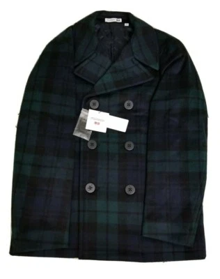 NEW Men's Uniqlo JW Anderson Wool Peacoat Green Blue Plaid Checks NWT Size XS - Image 1 of 4
