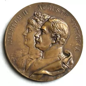 DEUTSCHLAND POLEN KAISERTAGE POSEN POSEN 1902 BRONZEMEDAILLE - 50mm - Bild 1 von 2