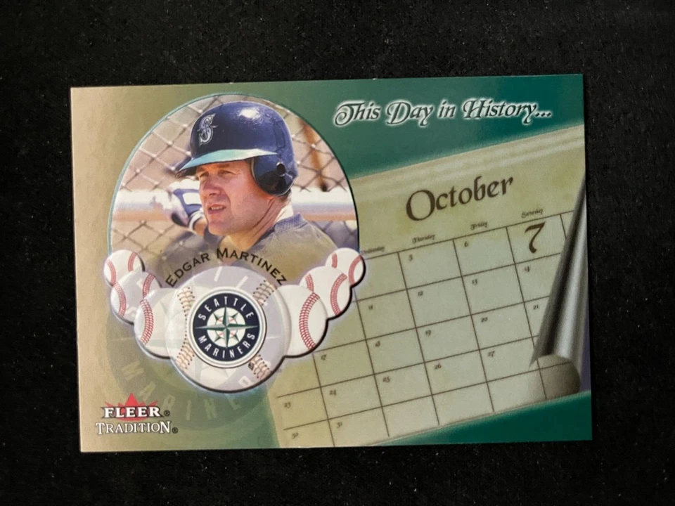 2002 Fleer Tradition History Day Insert #19 Edgar Martinez Seattle Mariners NrMt - Image 1 of 2