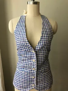 960$ Veronique Branquinho VEST TOP CHECK BACK BUTTONS SIZE XS - Picture 1 of 12