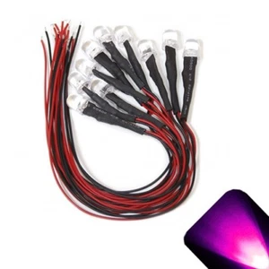 10 x Vorverdrahtet 12V 10mm Rosa LEDs Vorverdrahtet 12 Volt LED 11V 13V 14V 15V Licht Mod - Bild 1 von 2