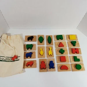 Guidecraft 3D Feel and Find Kids Game 20 Matching Shapes With Bag - Picture 1 of 4