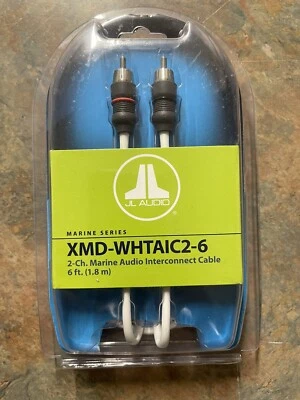 JL AUDIO XMD-WHTAIC2-6 Marine 6 feet 2-Channel RCA Boat Interconnect Cable New - Image 1 of 2