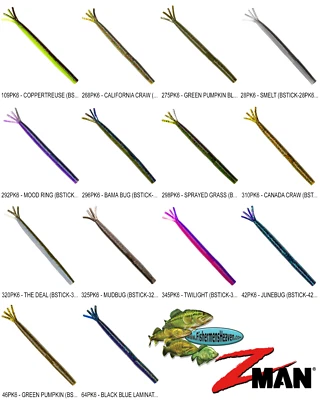 Z-MAN Bang Stickz Senko Stick Baits 5.75 Inch (BSTICK) Soft Plastic 14 Colors - Image 1 of 4