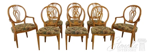 L59067EC: Set of 8 HENREDON George III Style Dining Room Chairs Cover