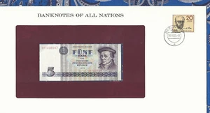 Banknotes of All Nations GDR East Germany 1975 5 Mark UNC P 27a IH008847 Low - Picture 1 of 3