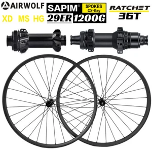 AIRWOLF 1200g Carbon MTB XC Wheels 29er BOOST Tubeless 28H Ultralight 110/148mm - Picture 1 of 21