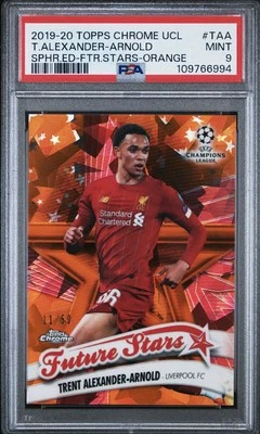2019 Topps Chrome Sapphire Trent Alexander-Arnold Orange Refractor /50 PSA 9 - Image 1 of 2