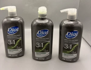 Dial Men 3in1 Körper-, Haar- und Gesichtswasser, aufladen, 69 flüssige Unzen (3-23 flüssige Unzen Flaschen) - Bild 1 von 2