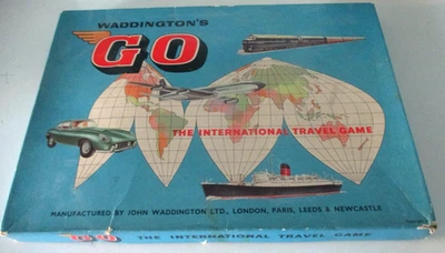 WADDINGTONS GO - INTERNATIONAL TRAVEL BOARD GAME - CARDBOARD PLAYING BOARD 1961 - Image 1 of 4