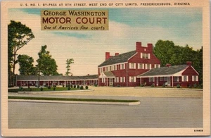 Postal de FREDERICKSBURG, Virginia "George Washington Motor Court" lino años 50 - Imagen 1 de 2