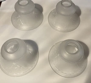 7” BELL VINTAGE FROST GLASS LAMP SHADES CHANDELIER SCONCE SET OF 4 FITS 2” MOUNT - Picture 1 of 6