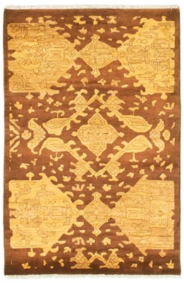 3'3" x 5'1" Hand Knotted Area Rug Traditional Oriental Wool Carpet - Image 1 of 4